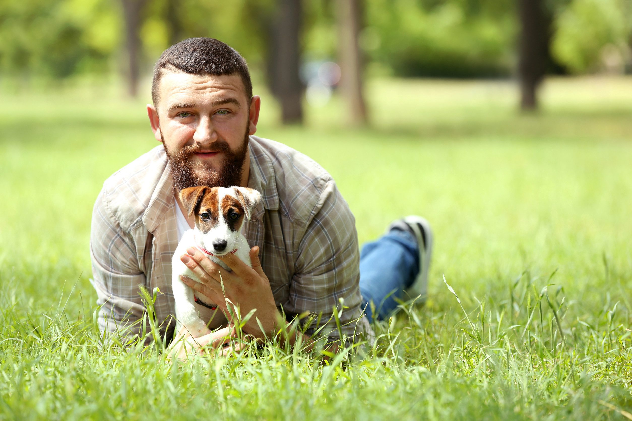 A man spending time with his emotional support animal (ESA) in Allentown, PA.