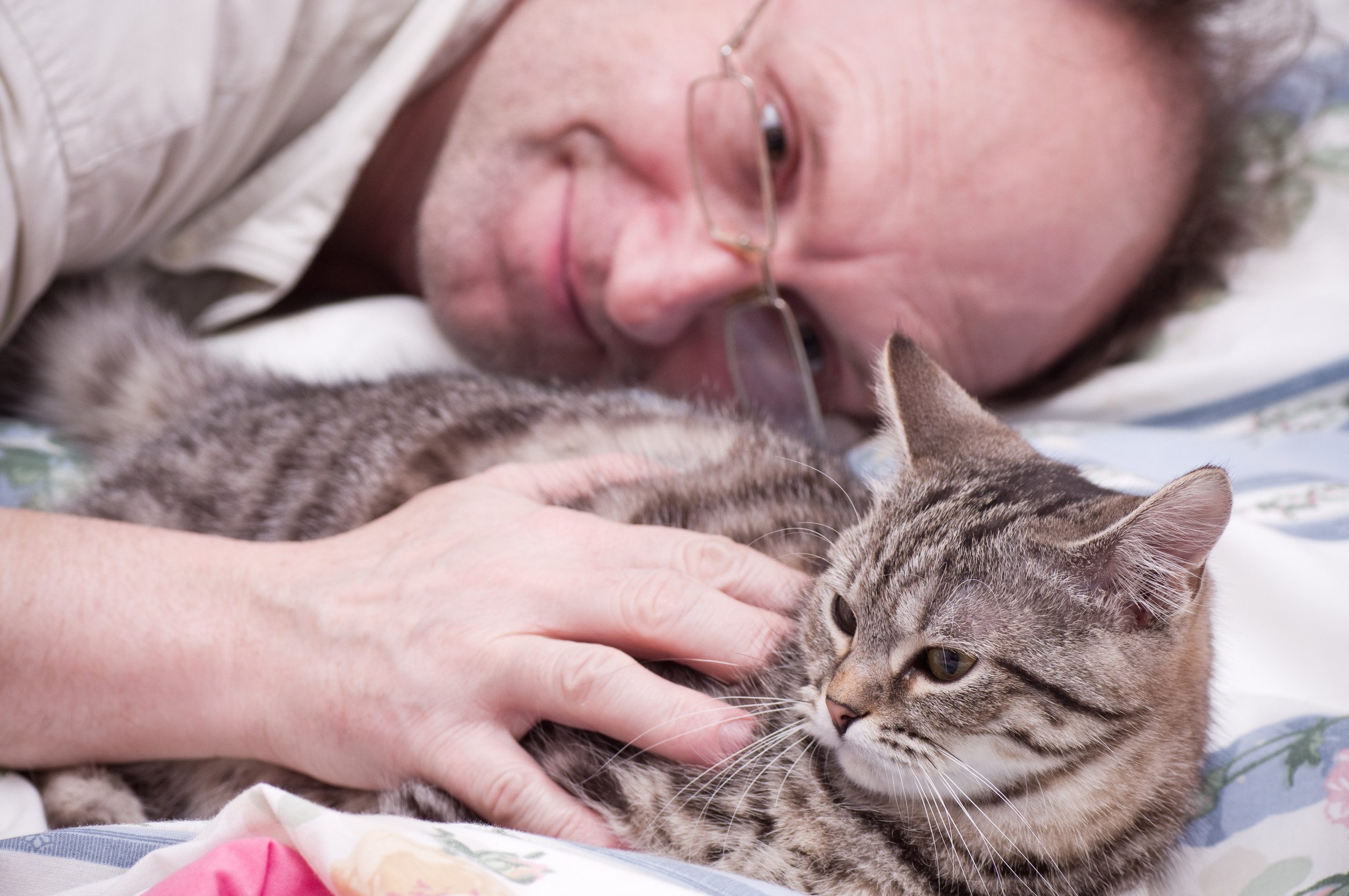An old man spending time with his emotional support animal in Provo, UT.